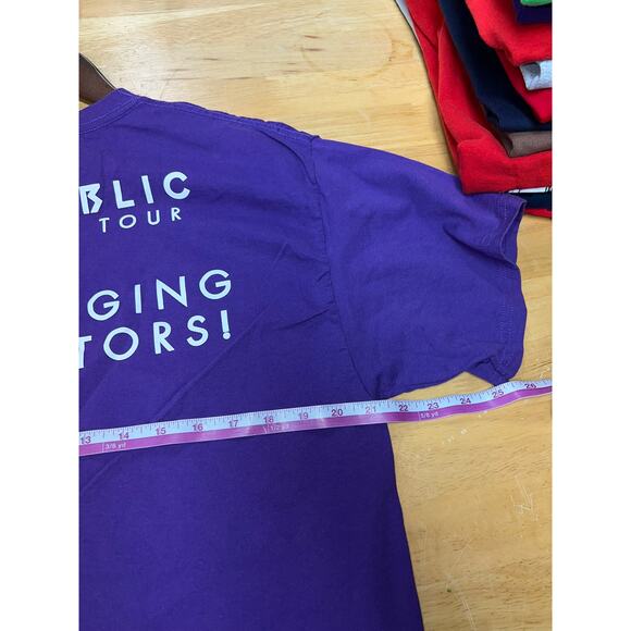 One Republic Local Crew Shirt World Tour Purple Concert Tee 2014 Large L - Picture 7 of 8